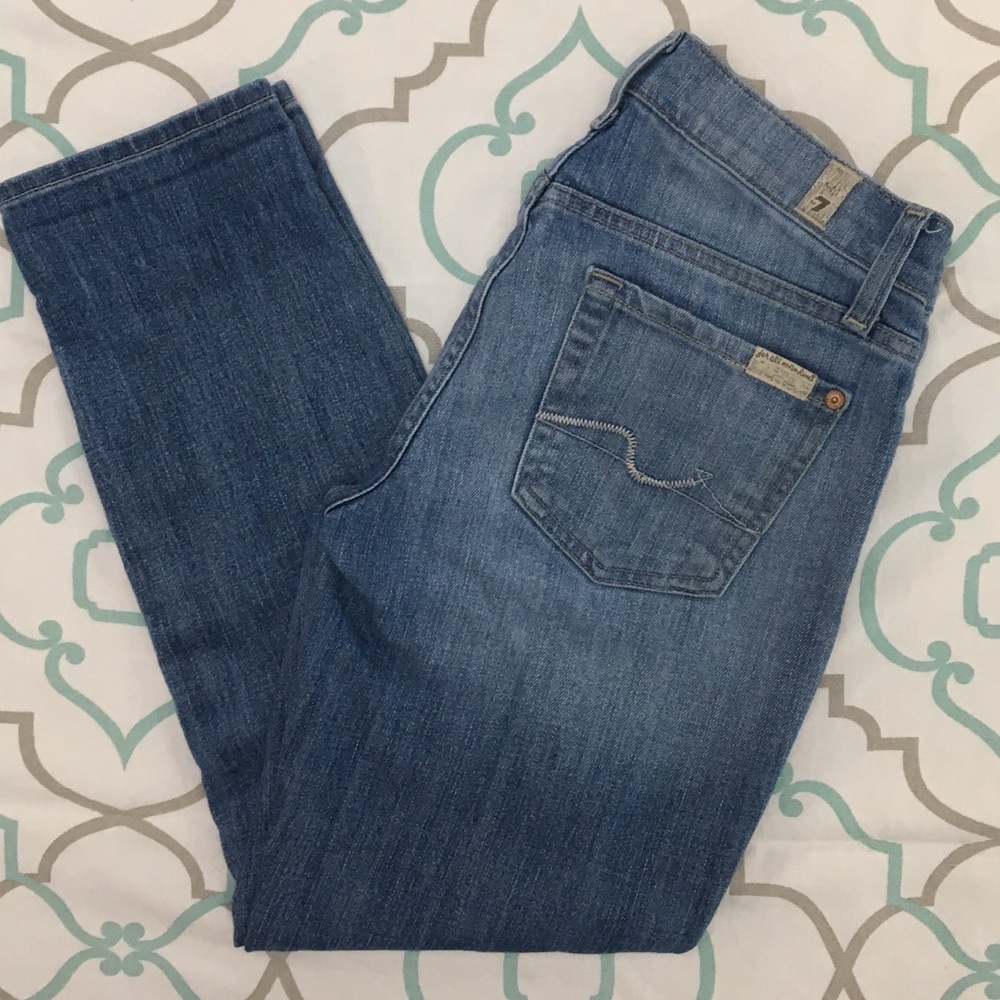 💙👖CUTE! 7FAM CROP ROXANNE👖💙26 1/2 25” EUC - Picture 7 of 8